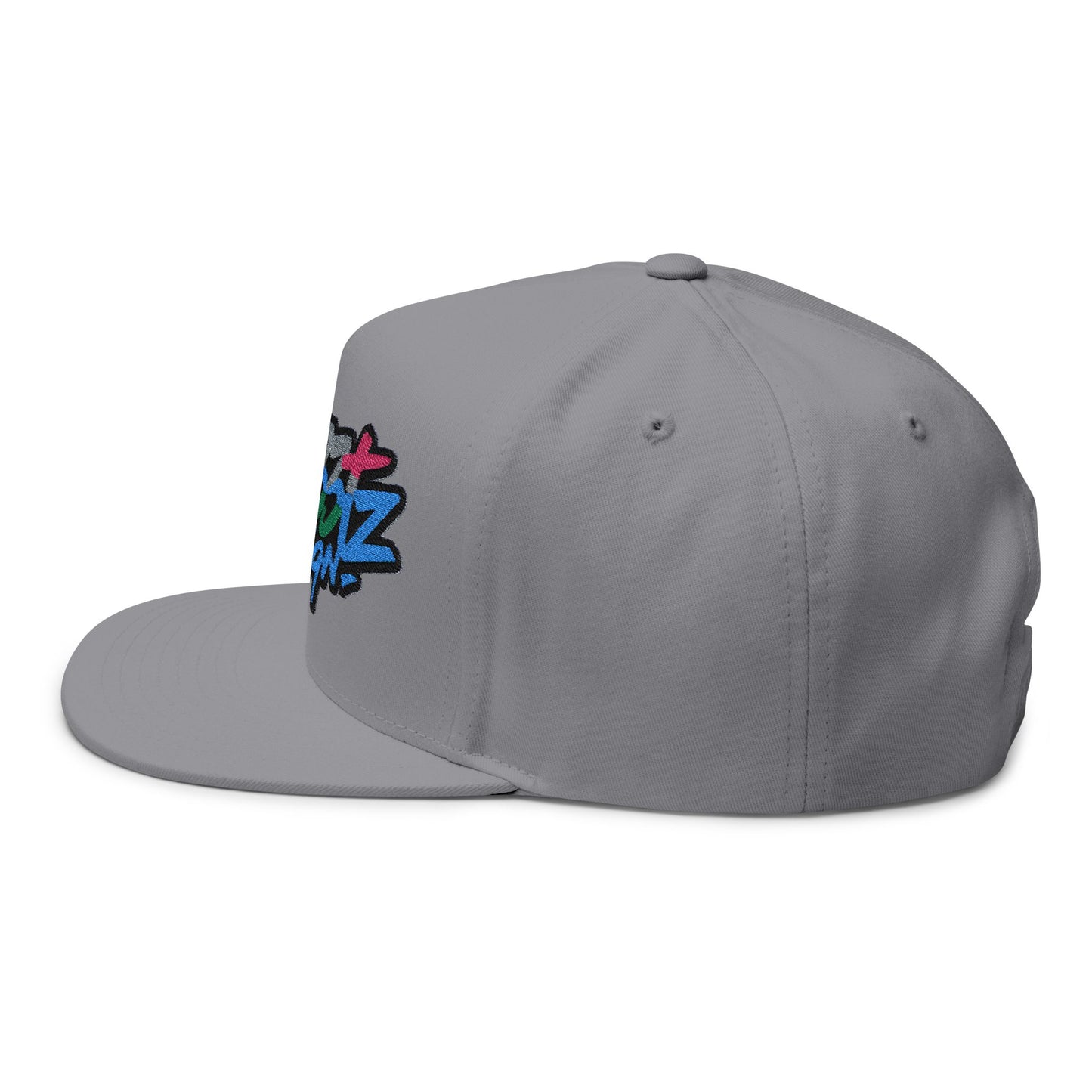 Stylish Embroidered Flat Bill Cap - Streetwear Design