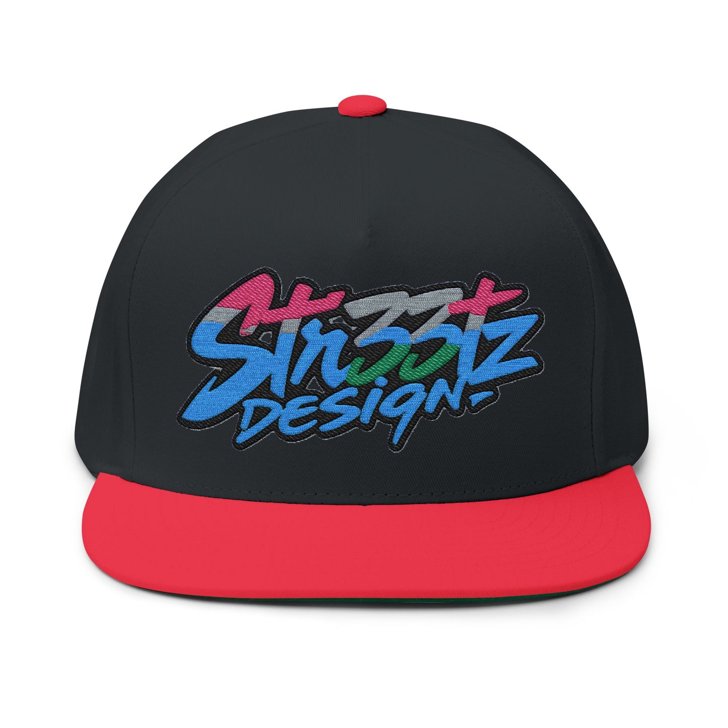 Stylish Embroidered Flat Bill Cap - Streetwear Design