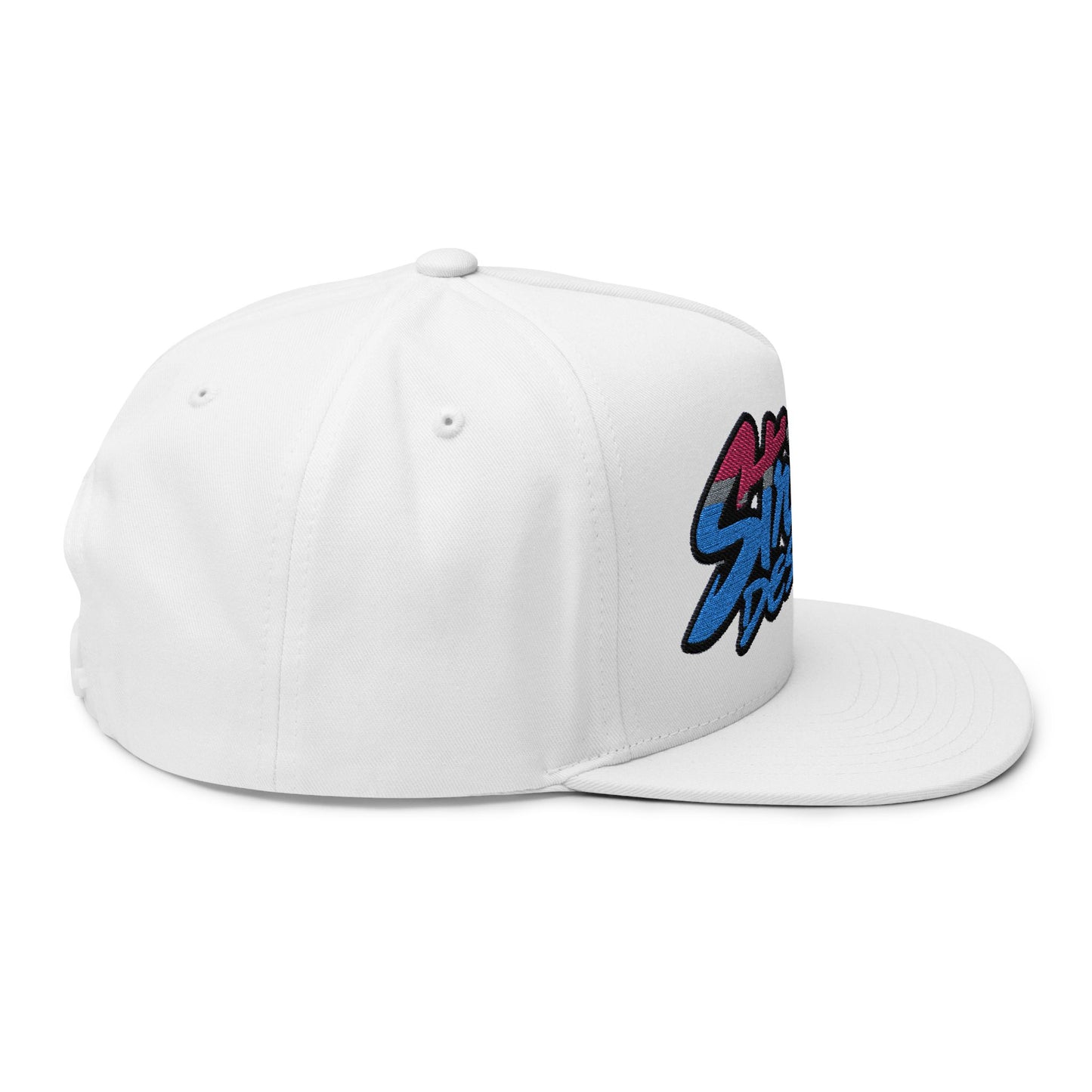 Stylish Embroidered Flat Bill Cap - Streetwear Design