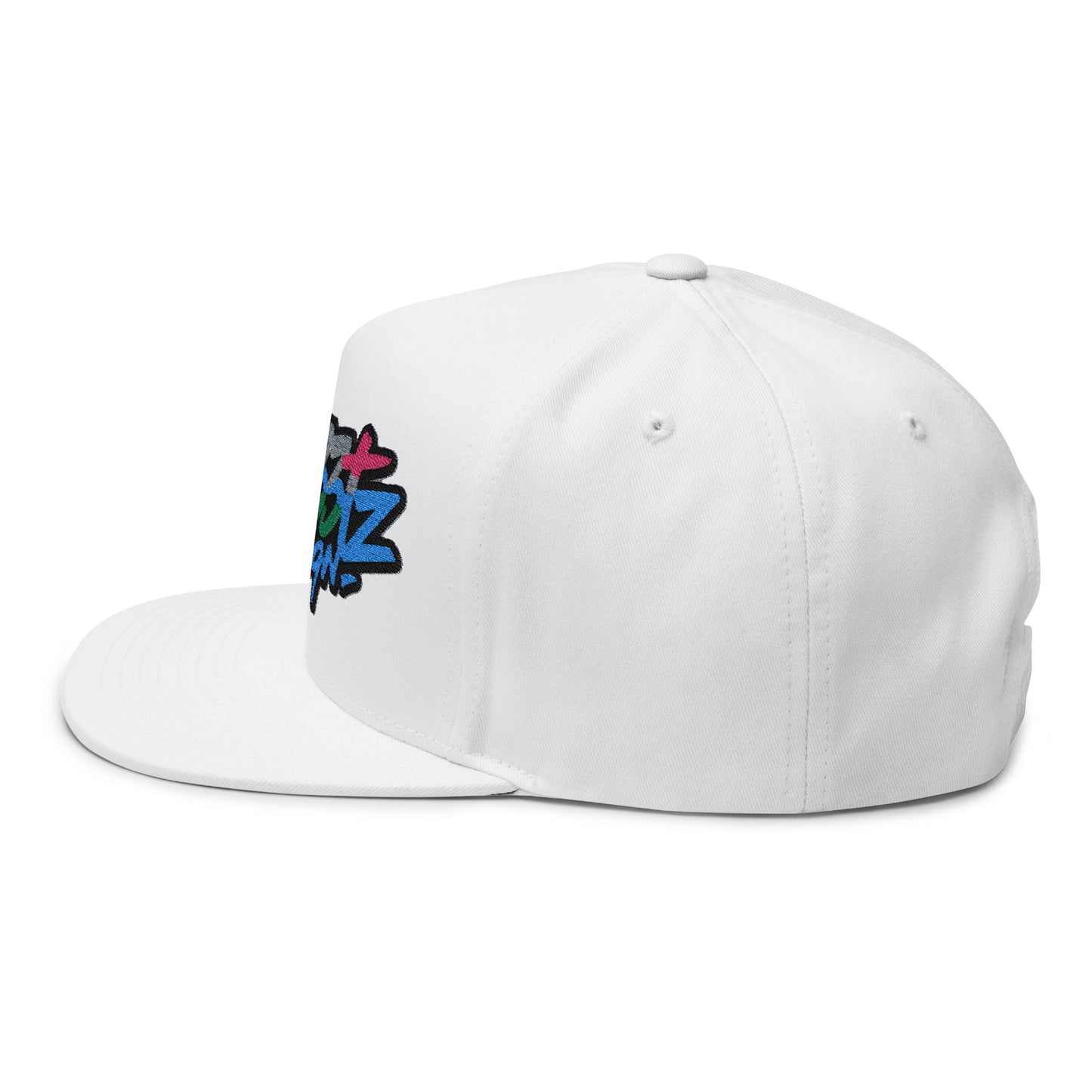 Stylish Embroidered Flat Bill Cap - Streetwear Design