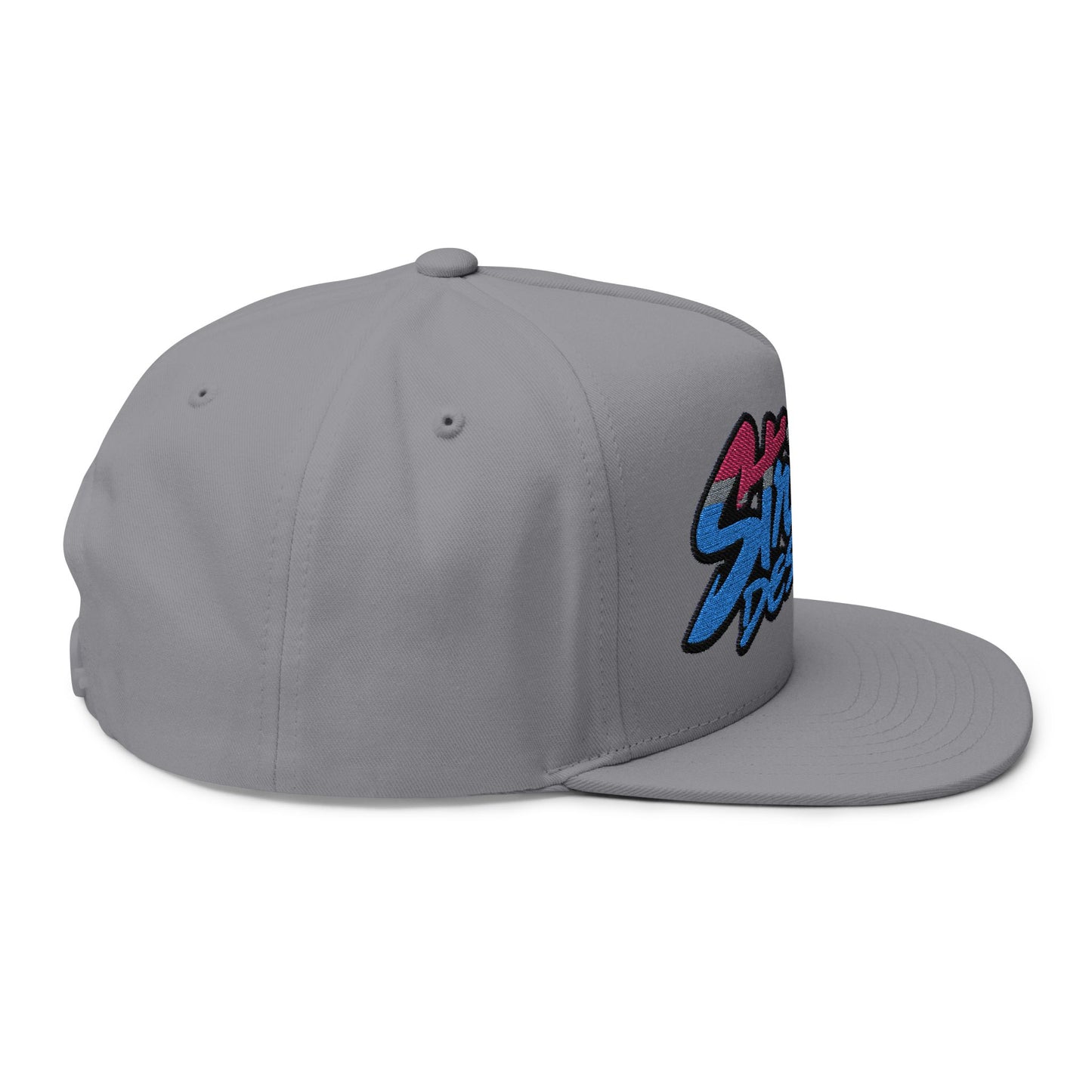 Stylish Embroidered Flat Bill Cap - Streetwear Design