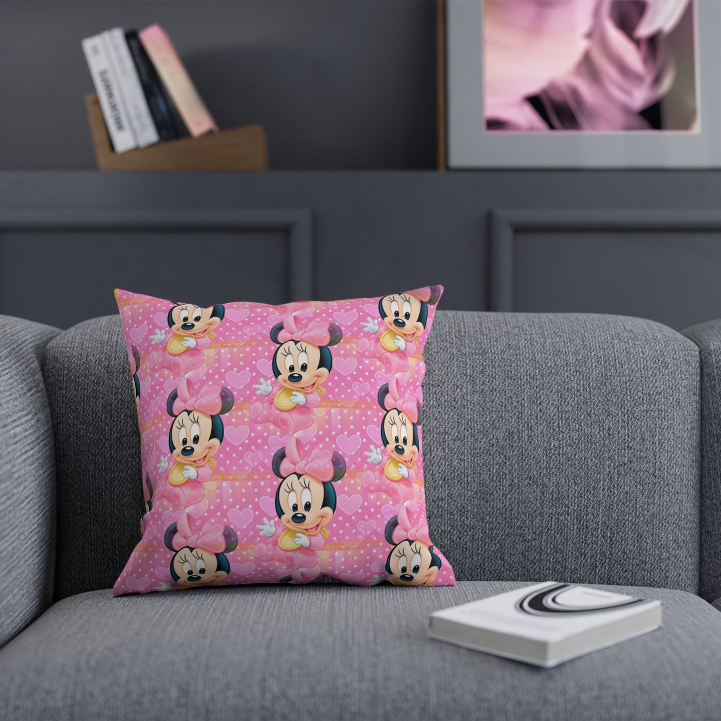 Minnie Mouse Love Cushion - Pink Heart Design for Kids' Rooms & Fun Décor