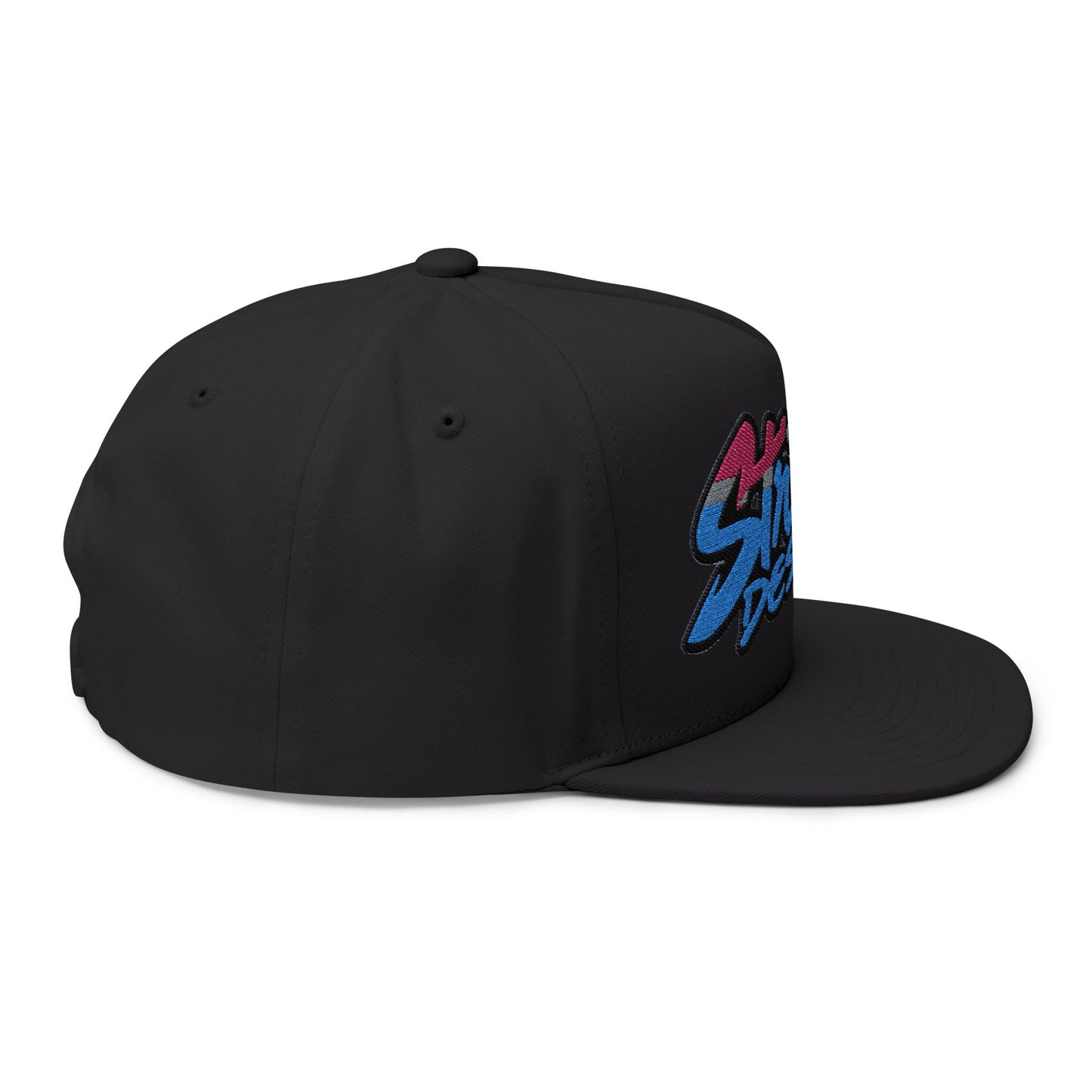 Stylish Embroidered Flat Bill Cap - Streetwear Design