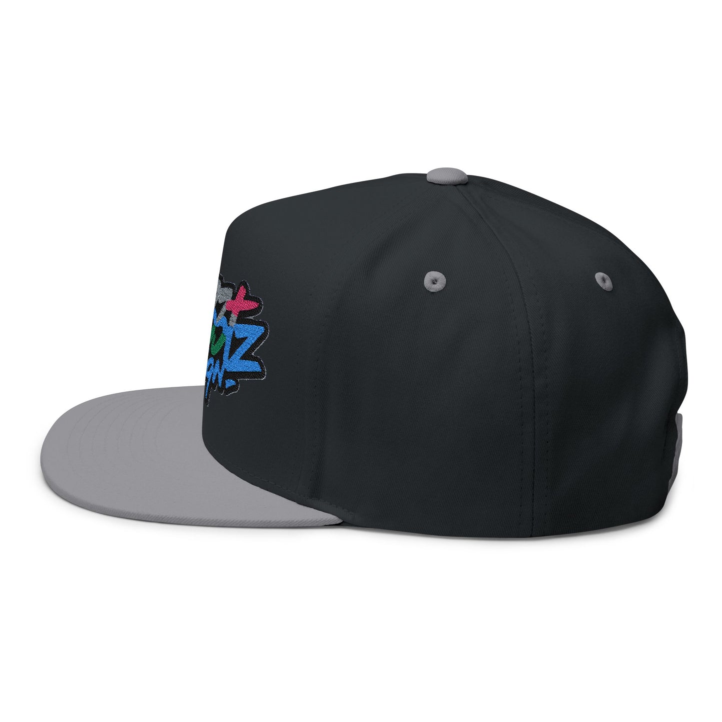 Stylish Embroidered Flat Bill Cap - Streetwear Design