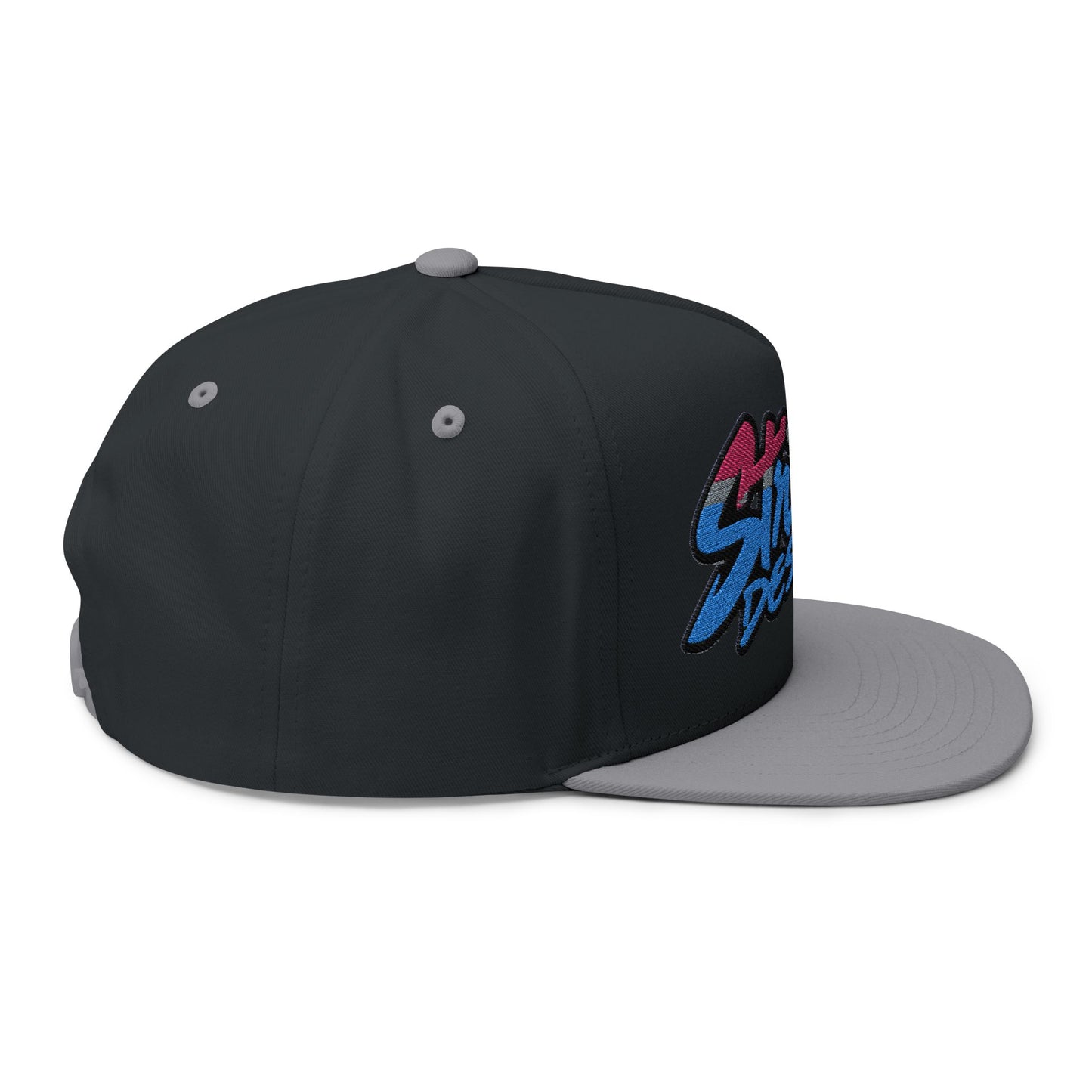 Stylish Embroidered Flat Bill Cap - Streetwear Design